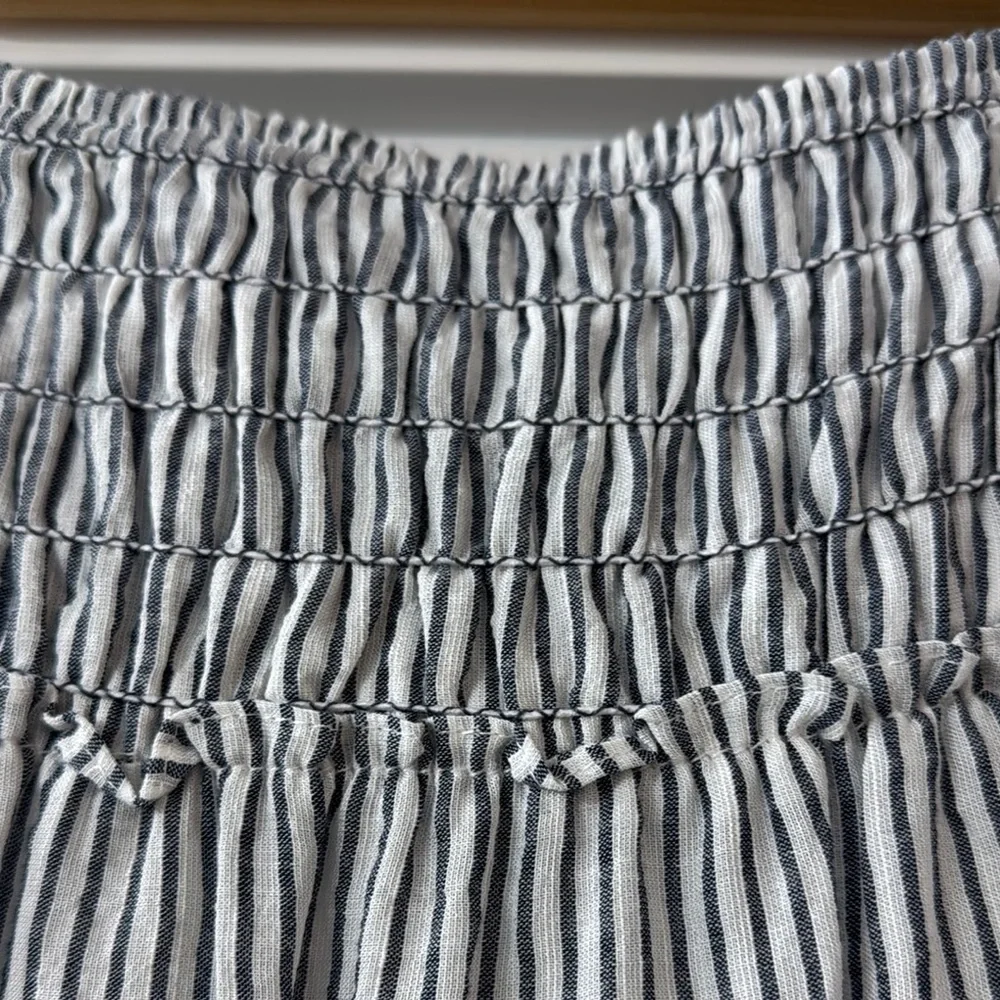 Max Studio Striped Blue/Gray Women's tiered Maxi Skirt - Picture 3 of 6